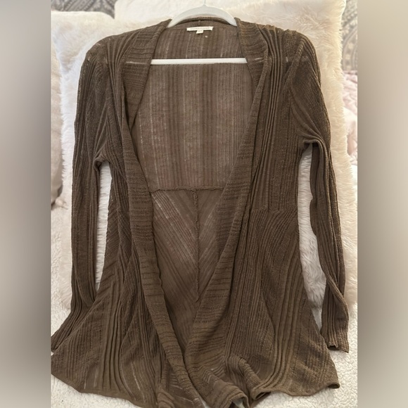 Eileen Fisher Dark Gray/Green Sheer Cardigan Size Small - Picture 2 of 3